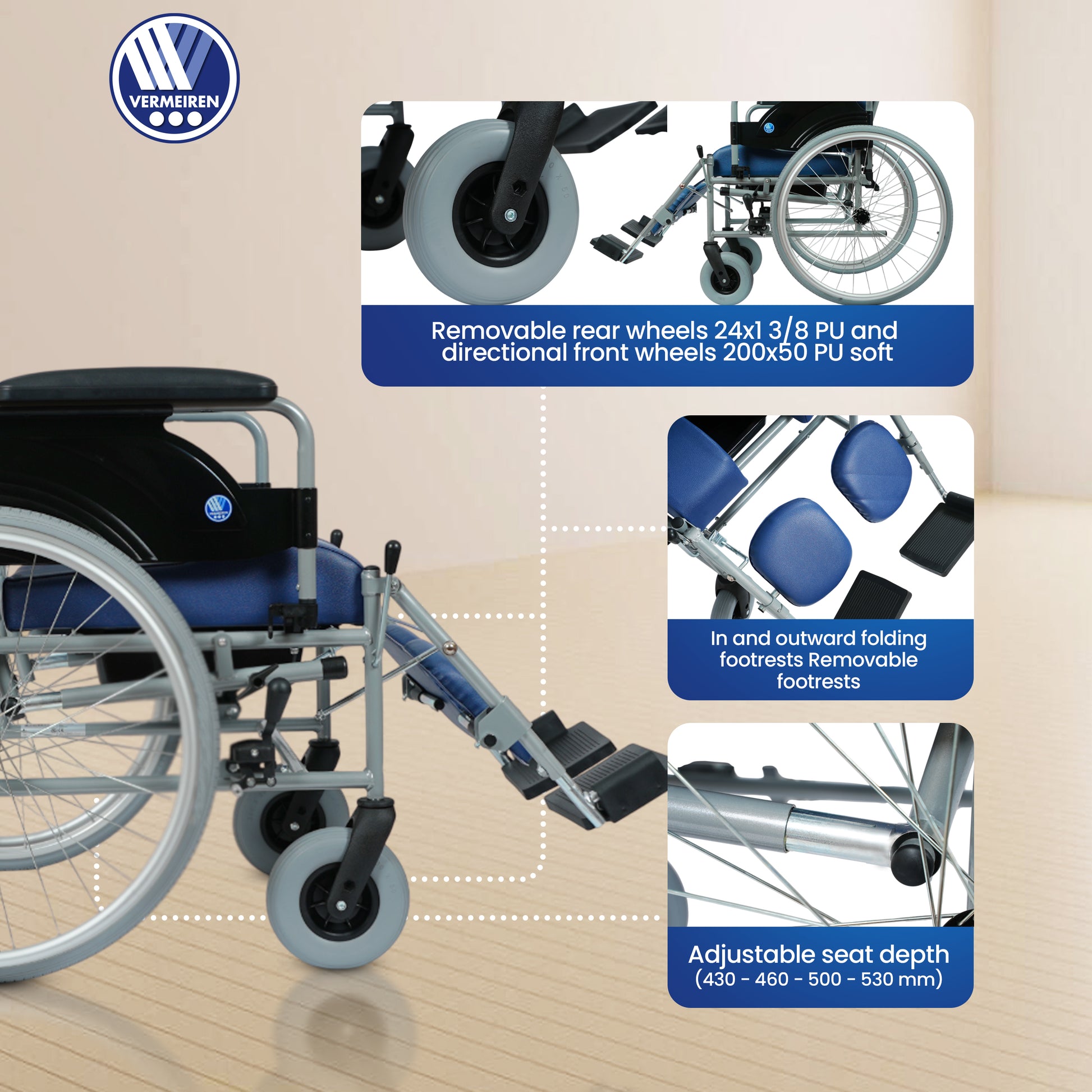 BEST Reclining Commode Wheelchair