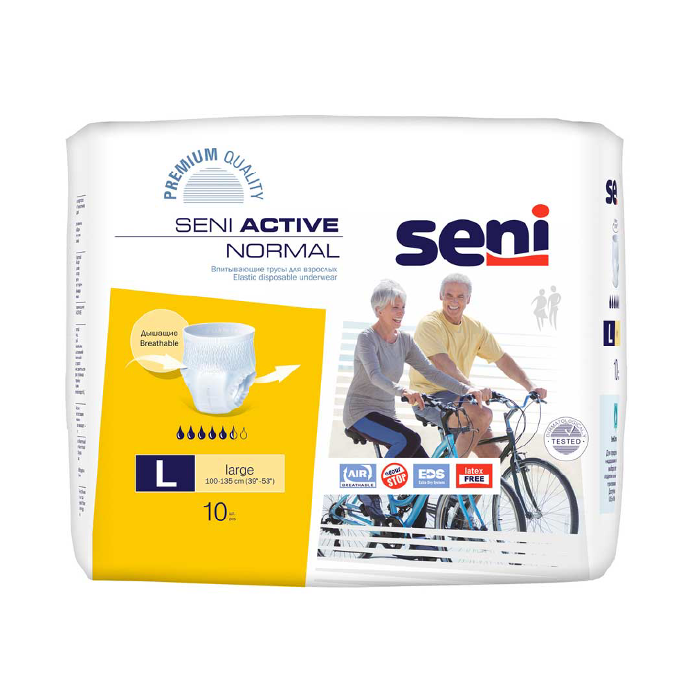 Seni Active Normal Adult Pull Ups - 10 Pieces (Large)