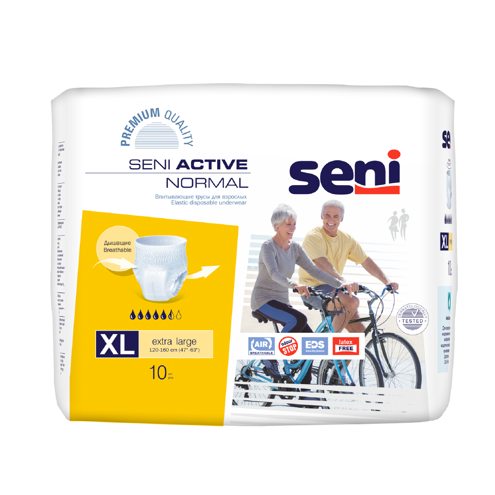 SENI ACTIVE NORMAL BREATHABLE PULL-UPS EXTRA LARGE (PACK OF 1) 10 PIECES