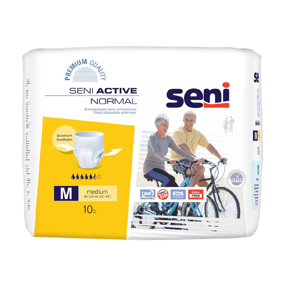 Seni Active Normal Adult Pull Ups - 10 Pieces (Medium)