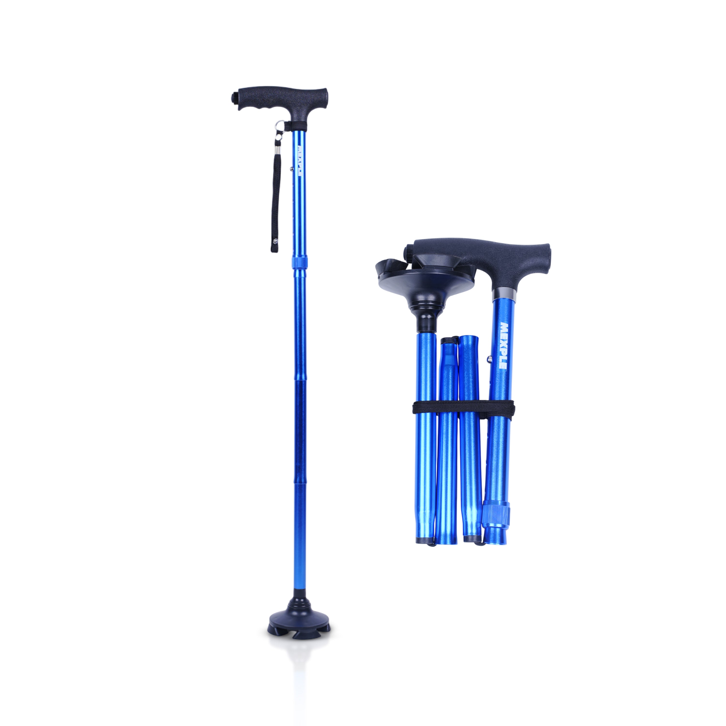 OnyXled Foldable Walking Stick with Built-in LED Torch