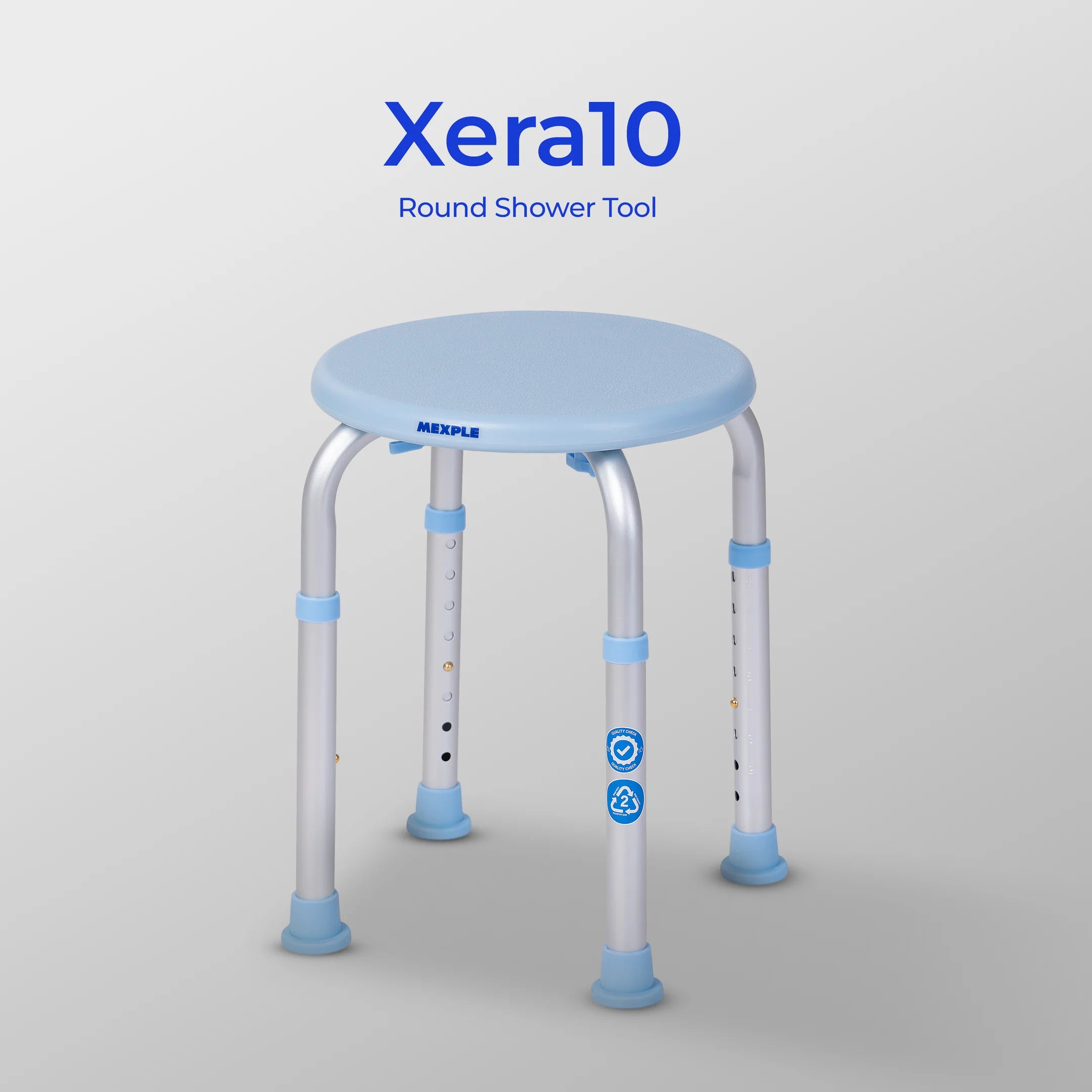 Xera10 Adjustable Anti-Slip Shower Bath Chair Stool